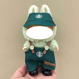 ForLabubu 第一代/第二代服装、渔夫帽、围兜裤、玩偶服装套装、ForLabubu 毛绒玩偶配件（仅衣服）