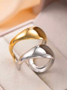 1pc Exaggerated Hollow Butterfly Shaped Titanium Steel Adjustable Thumb Ring For Women, Fashionable, Suitable For Daily Wear, Party And Weddings - Gold - View 5