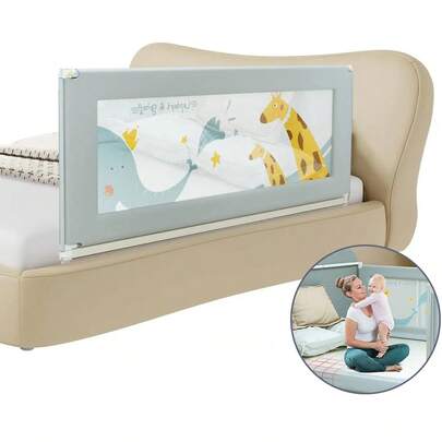 1.9m barandillas para cuna de bebe tacto comodo no se rompen facilmente y transpirable materiales de alta calidad e inofensivos facil de instalar y almacenar 1.9m barandilla de contra caidas para ninos facil de montar y desmontar adecuada para camas dobles de matrimonio de matrimonio de matrimonio y colchones individuales barandilla protector de cama infantil barra de color gris 1.9m 1.9m barandillas para cuna de bebe tacto comodo no se rompen facilment y transpirable materiales de alta calidad e inofensivos facil de instalar y almacenar Barandal para cama infantil, barandilla de anticaídas, abatible hacia abajo.