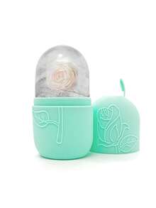 3pcs Ice Massage Roller Set - Facial Skincare Ice Roller, Facial Massage Tool, Silicone Ice Massage Roller, Rose Quartz Roller Massager With Gua Sha Board, For Relieving Facial & Eye Puffiness, Face Massager, Contour Sculpting, Skin Rejuvenation & Radiance, Suitable For Eyes, Neck & Face, Ice Massage Roller Mold Cube - Skincare Tools