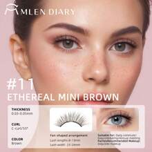 MLEN DIARY [Soft Magnetic] MLen Diary Magnetic Eyelash Case - Reusable Soft Magnetic Eyelashes, No Glue & Eyeliner, Waterproof, Lightweight Natural Look, 10-12mm, Includes Pouch & Brush, Magnetic Eyelashes Reusable