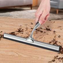 不锈钢刮水器带壁钩，适用于浴室、淋浴房玻璃门、窗户和汽车清洁，多功能刮水器带粘钩（10英寸），时尚银色 - 彩色 - 查看 6