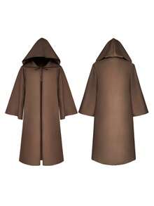 Halloween Themed Elements: Cloak And Robe, Medieval Renaissance Costume, Grim Reaper, Wizard, Exorcist, Knight Robe, Cosplay, Men's Jedi Costume With Hooded Robes For Masquerade Parties (Suitable For Both Men And Women