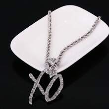 1 件时尚项链，男女通用高端 XO 字母吊坠项链，嘻哈风格，新设计，简约字母项链
