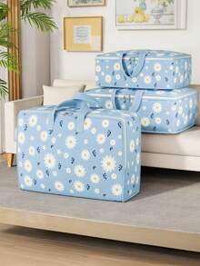 1 件可折叠衣物收纳袋，清新雏菊图案，旅行收纳袋，真空压缩收纳袋，轻便洗衣袋，便携式衣柜收纳袋，节省空间的家居、手提箱、衣柜收纳解决方案 - 彩色 - 查看 9