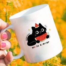 Party Painted Cartoon Style Pattern Ceramic Cups Tableware, Mugs, Coffee Cups, Tea Cups, Milk Cups, Ceramic Cups, Suitable For There Are A Variety Of Colours, Reusable Multi-Purpose Cups, Machine Washable, Durable And Microwaveable, Can Be Used For Milk, Coffee, Tea, Etc.