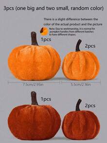 6 件仿天鹅绒泡沫织物南瓜装饰，秋季南瓜家居装饰，什锦天鹅绒南瓜假南瓜，人造秋季餐桌装饰，可重复使用的感恩节，秋季餐桌中心装饰，天鹅绒工艺南瓜，适合秋季家居农舍丰收感恩节装饰，餐桌中心装饰