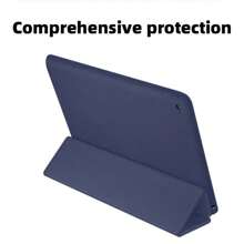 Funda protectora para tableta, adecuada para iPad 10, iPad 11th (A16), adecuada para iPad de 9na generación de 10.2 pulgadas y otros modelos, soporte plegable triple, carcasa suave, suspensión/activación inteligente, ligera y resistente a golpes, azul oscuro, adecuada para iPad 7mo, 8vo, 9no, cubierta protectora de acrílico transparente de 10.2 pulgadas