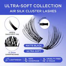 77Pcs Bepholan Lash Clusters, Individual Cluster Lashes, 10-16mm C Curl DIY Eyelash Extension Super Thin Band Resuable Soft Glue Bonded Lash Extensions (PJSD727-84B)