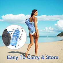 Striped Beach Umbrella Blue And White Pattern Sun Protection