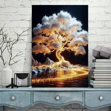 5D Diamant Malerei Set - Lebensbaum Design, ohne Rahmen, exquisite Inneneinrichtung, ideales Kunstgeschenk für Freunde und Familie, perfekte Wanddekoration - Diamant Malerei Set