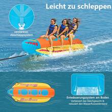 Banana Boat, Towable For 1-3 People, Inflatable Fun Tube For Boat, Inflatable Formula Tube For Boating Water Sports, With Complete Nylon Cover, EVA Pads, Load Capacity Up To 231 Kg - 彩色 - 查看 7