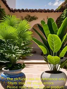 2pcs Large Artificial Plants Set - Artificial Palm And Banana Tree, Fake Plants For Garden Decor, UV Resistant Faux Plants With Green Leaves, Perfect For Homes, Offices, Hotels, Gardens, Terraces, Wedding And Festival Decorations, Suitable For Indoor/Outdoor , Home Decor, Garden Decor(Without Pot) - Many - View 4