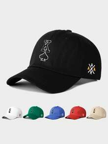 1pc Embroidered Letter A Adjustable Baseball Cap, Outdoor Sun Protection Casual Hat Suitable For Spring Autumn Travel Beach Vacation, Unisex Y2K Style Hat - Baseball Cap - View 17