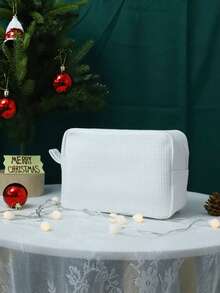 Personalized Waffle Travel Makeup Bag - Graduation Season Return Gift Customized Letter Makeup Bag, Embroidered Toilet Bag, Bridesmaid Gift, Wedding Gift, Ladies Gift, Makeup Bag, All-Purpose, Large Capacity, Versatile, Adorable, Contracted, Funny, Kawaii, Y2K, Minimalist, Commuting, Business Casual, Basics, Custom, Personalized, For Birthdays, For Holiday/ Vacation, For Outdoors/Outings/Travel/Hiking/Stadium/Sports/Climbing, For Business/Commute/Work/Office, Customized Women Bags, Delicate Romance, Travel Gift, Travel Gift For Family, New Year Glamour - Multicolor - View 6