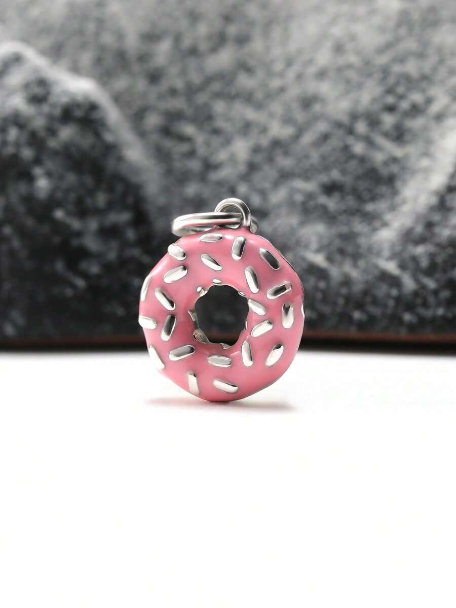 1 Piece Of Pure Silver Pink Donut Pendant - Sweet Silver - JA Inspired Pendant