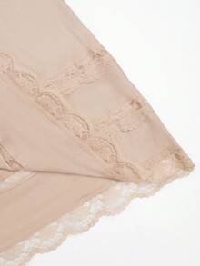 Meguma 女士蕾丝边衬裙，不透视，时尚半身衬裙 - 紫紅色 - 查看 4