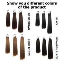 18英寸/22英寸/26英寸马尾假发，多功能弹力带深棕色耐热马尾假发，女士长直DIY缠绕式马尾，柔软自然合成马尾，适合日常角色扮演、圣诞节、音乐节、嘉年华、新年礼物等场合。 - 彩色 - 查看 11