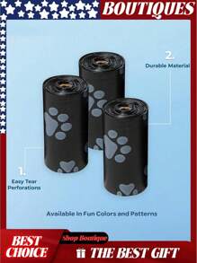 狗粪袋，每包300个/20卷厚狗粪袋，专为带狗散步时使用而设计，防止宠物排泄物泄漏（包括20/10/1容量所有尺寸）适用于食物垃圾、垃圾、花园垃圾、动物垃圾、婴儿垃圾、厕所垃圾。 - 黑色 - 查看 10