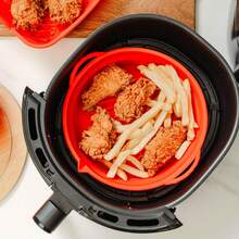 Collapsible Silicone Air Fryer And Microwave Liner - Round Non-Stick Cooking Mat For Easy Cleanup And Versatile Use