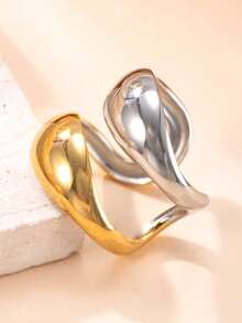1pc Exaggerated Hollow Butterfly Shaped Titanium Steel Adjustable Thumb Ring For Women, Fashionable, Suitable For Daily Wear, Party And Weddings - Gold - View 4