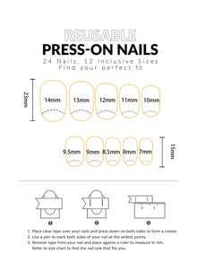 立即提升您的外观，24 件/套短椭圆形红色和黄色法国花朵按压式指甲套装，适合辣妹、办公室女性、派对、约会和日常穿着和派对使用按压式指甲美甲用品指甲 - 彩色 - 查看 5
