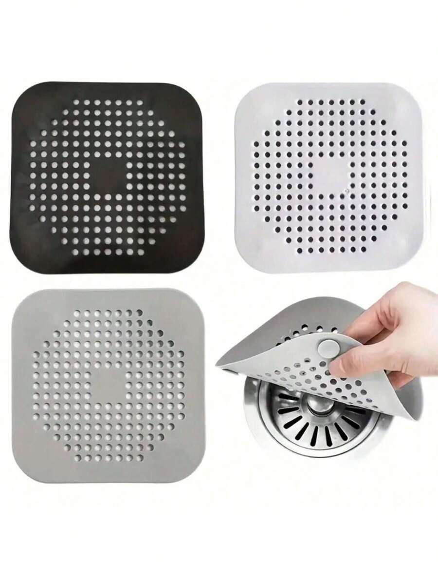 1/20/50pcs Silicone Floor Drain Anti-Odor Toilet Anti-Smell Thickened Hair Sink Bathroom Sewer Anti-Clogging Hair Filter Screen Bathroom Hair Anti-Clogging Suction Cup Floor Drain