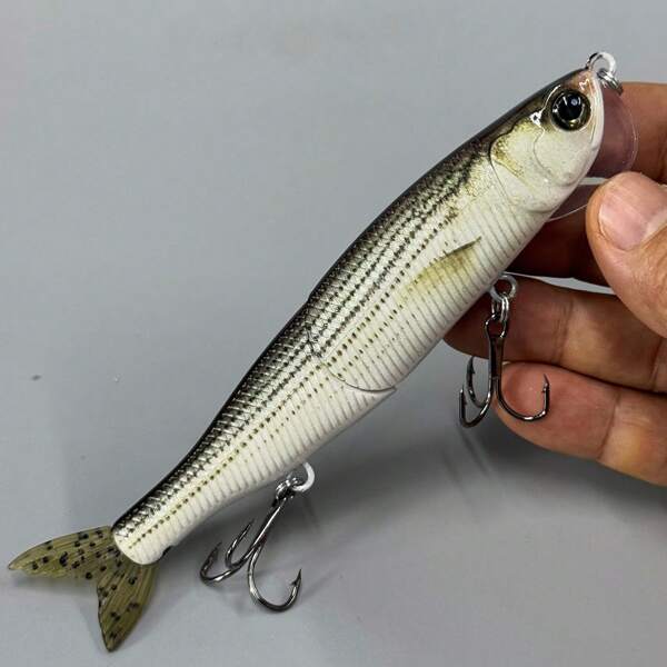 1 Pièce Leurre De Pêche De 28,8g À 2 Sections Avec Imitation De Vairon, Appât Artificiel