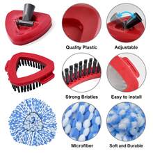 3 Pack Spin Mop Replacements Head Compatible For Oceda RinseClean 2-Tank System,Microfiber Spin Mop Refills Head,1 Mop Scrub Brush + 1 Mop Base + 3 Pack Cleaning Floor Mop Head - 藍白 - 查看 6