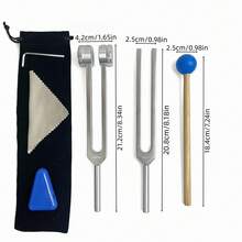 1 个音叉，标准 A，512Hz/256Hz，物理实验工具，声学教学音叉，432Hz 共振，声音治疗仪器，缓解压力，放松，消磁，正念冥想设备 - 銀色 - 查看 11