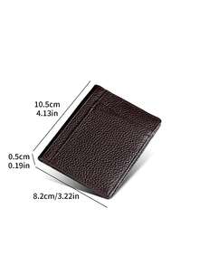 YUECMIE 超薄软钱包，PU迷你信用卡夹钱包，超薄小卡包，男士钱包，迷你钱包，卡包，零钱包 - 咖啡 - 查看 4