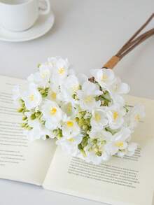 4pcs/Lot Jasmine Artificial Silk Jasmine Flower Bouquet, Home Decor & Photography Props Fake Flowers