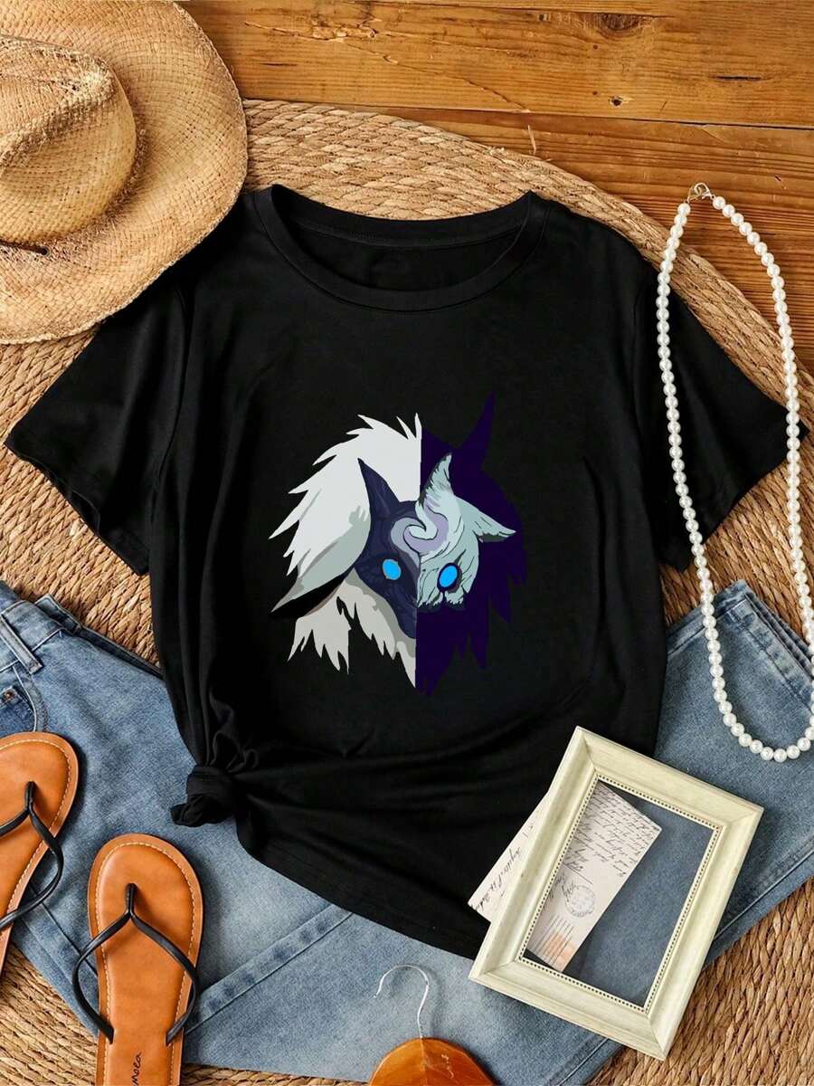 180g Pure Cotton KINDRED Tee T-Shirt Comfortable Breathable For Women Summer Fashion Casual Soft Unisex Designer Clothes Print Round Neck Short Sleeve Men Stylish Graphic Slightly Stretched Versatile Top For Everyday Wear Streetwear - 白色 - 查看 1