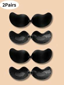 2 对无肩带粘合文胸芒果杯文胸花瓣，透气，适合小胸围，提升和聚拢，隐形露背文胸，适合连衣裙、礼服和内衣 - 彩色 - 查看 3