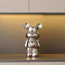 1pc Fierce Bear Decor, Luxurious High-End Quality, Suitable For Display Cabinet/Wine Cabinet/Desk Decoration, Modern Abstract Animal Sculpture, Ideal For Living Room And Wine Cabinet Decoration - Unique Housewarming Gift, Futuristic Home Decor, Also Suitable For Coffee Table And Office Desk