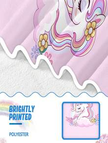 1PC Exclusive Pink Unicorn Beach Towel For Little Girls, Made Of Polyester Fabric With Digital Printing, Machine Washable, Portable, And Foldable. It Is A Gift For Beach Vacation Girls And Girls - Multicolor - View 4
