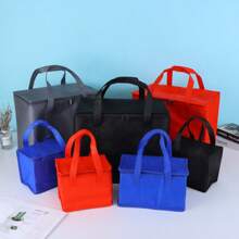 1 pieza Bolsa de compras aislada negra, bolsa aislada de gran capacidad, bolsa reutilizable de compras, bolsa enfriadora blanda, bolsa para comida para llevar o entrega de comidas, ligera, cremallera resistente, plegable, caja de almuerzo escolar, caja de almuerzo, utensilios de cocina, utensilios de oficina, utensilios de estudio, bolsa de picnic