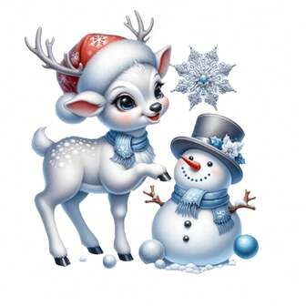 1/2/3 piezas Pegatinas de transferencia de calor de renos navideños - Diseño de prensa de calor DIY para vacaciones, adecuado para camisetas, bolsas, etc. | Lindo reno de dibujos animados con gorro de Papá Noel y disfraz de muñeco de nieve | Ideal para manualidades y decoraciones navideñas, diseño de accesorios de temporada | Estilo navideño casual | Diseño de pegatinas de papel, corona de Navidad