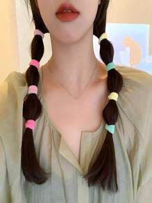 20/50/100/200 Piezas Coletero elástico básico para mujer, versión coreana negra, actualizado a alta elasticidad, de moda, multifuncional, de alta gama, temperamento elegante, coletero simple, adecuado para coleta alta de mujer, diseño de accesorio de cabello colorido, diseño de estilo multifuncional, material duradero para uso diario, regalos pensados para novias y familiares, sujetadores de coleta, bandas elásticas para el cabello, gomas para el cabello, cuerda para el cabello