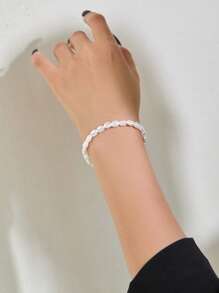 1pc Fashionable And Simple Personalized Asymmetrical Faux Pearl Women's Bracelet Banquet Party Date Daily Wear Gift