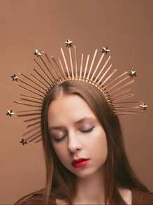 1pc Fantherin Mary Halo Crown Headband Goddess Zip Tie Spiked Halo Crown Halloween Costume Headpiece Headdress For Cosplay Party