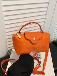 1pc Women's Casual Tote Bag, Versatile Solid Color Shoulder Bag, Boston Style Fashion Crossbody Bag