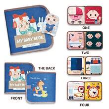 抗撕裂柔软婴儿书籍、安静书籍、布书、布艺活动早教书籍玩具、婴儿礼物、圣诞礼物、新年礼物 - 彩色 - 查看 12