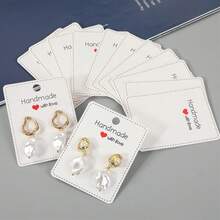 Femtindo 150 Pack Earring Cards For Jewelry Packaging DIY Earrings Holder Display Card With Bag For Studs Selling (White(Earring Card), 5x6.5cm) - Brown(Earring Card) - View 7