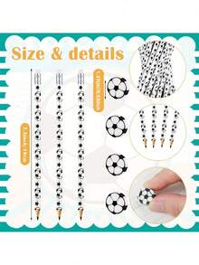 40 件学校用品包括运动足球铅笔足球橡皮擦学校用品趣味木制铅笔带足球橡皮擦适用于运动主题生日派对礼品办公用品，返校礼物