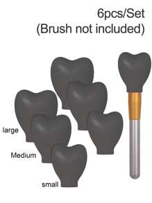 3pcs/Set Heart-Shaped Silicone Makeup Brush Protectors, Anti-Dust Storage & Protection Case, Brush Guards To Prevent Frizz,Makeup Brush Dust Protective Cover, Suitable For Travel, Vacation,Makeup Table, Dormitory,Ideal For Women, Daughters, Sisters, Teachers