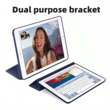 Funda protectora para tableta, adecuada para iPad 10, iPad 11th (A16), adecuada para iPad de 9na generación de 10.2 pulgadas y otros modelos, soporte plegable triple, carcasa suave, suspensión/activación inteligente, ligera y resistente a golpes, azul oscuro, adecuada para iPad 7mo, 8vo, 9no, cubierta protectora de acrílico transparente de 10.2 pulgadas