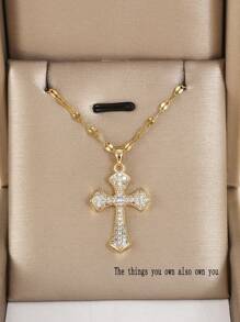 1 件女士奢华铜锆石吊坠项链