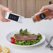 48 Glass Spice Jars With 576 Labels-Spice Jars With Black Metal Caps, 4oz Empty Square Spice Containers With Shaker Lids, Funnel, Chalk Pen, Seasoning Bottles For Spice Rack, Drawer, Cabinet - 24 - 查看 10