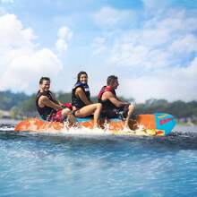 Banana Boat, Towable For 1-3 People, Inflatable Fun Tube For Boat, Inflatable Formula Tube For Boating Water Sports, With Complete Nylon Cover, EVA Pads, Load Capacity Up To 231 Kg - 彩色 - 查看 2